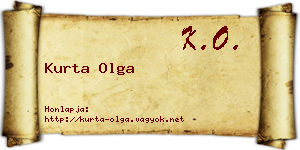 Kurta Olga névjegykártya